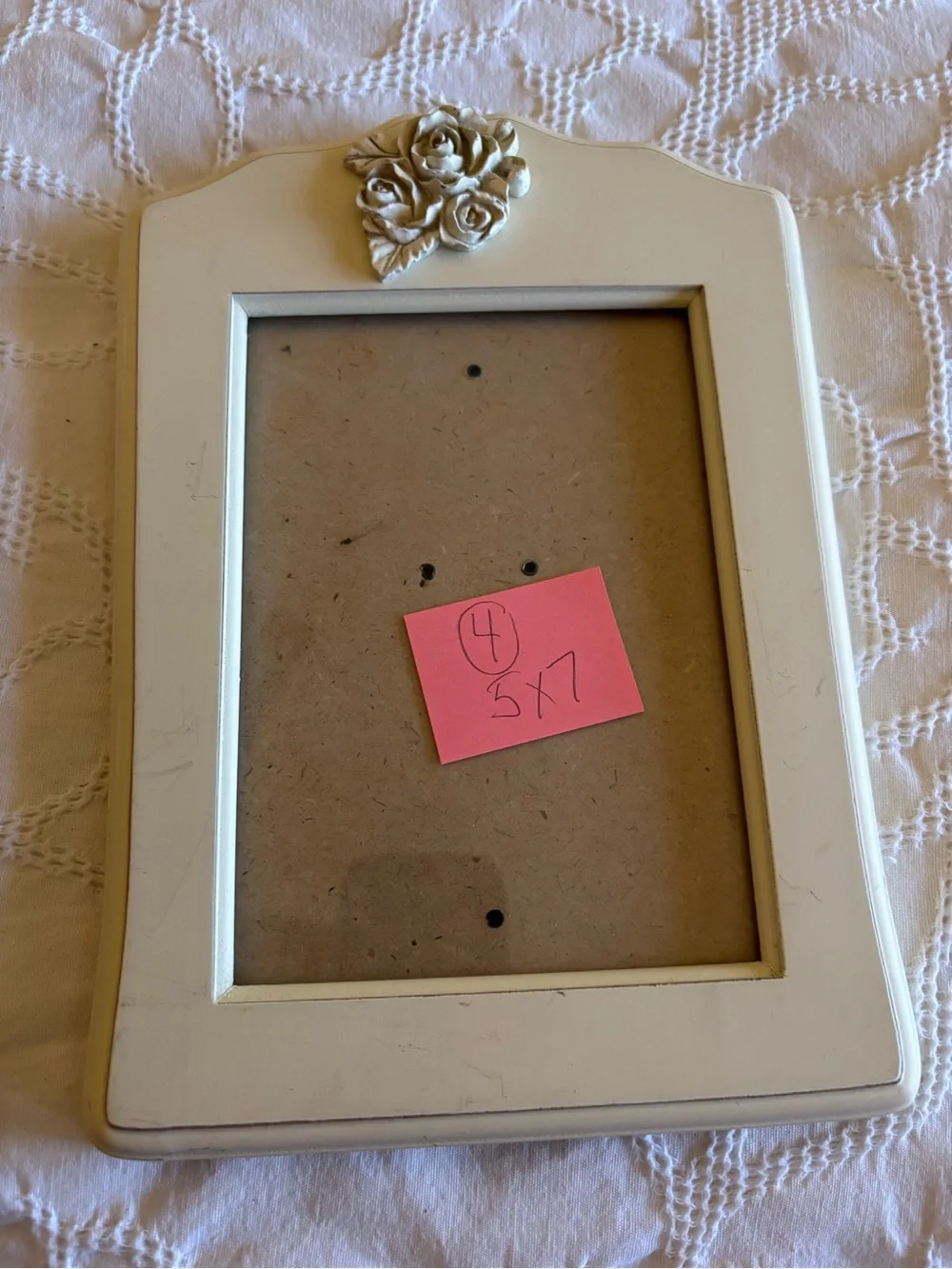 Elegant Cream Floral Accent Picture Frame 5x7
